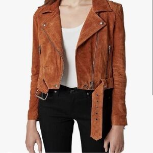 Blank nyc burnt orange suede Moto jacket